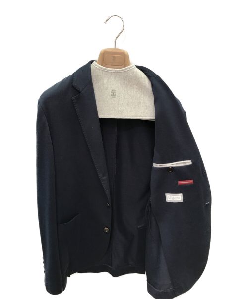 BRUNELLO CUCINELLI（ブルネロクチネリ）BRUNELLO CUCINELLI (ブルネロクチネリ) シルクコットンアンコンジャケット ネイビー サイズ:44（XS～S程度）の古着・服飾アイテム
