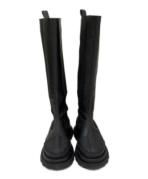 JIL SANDER（ジルサンダー）JIL SANDER (ジルサンダー) センターシームハイレザーブーツ ブラック サイズ:37の古着・服飾アイテム