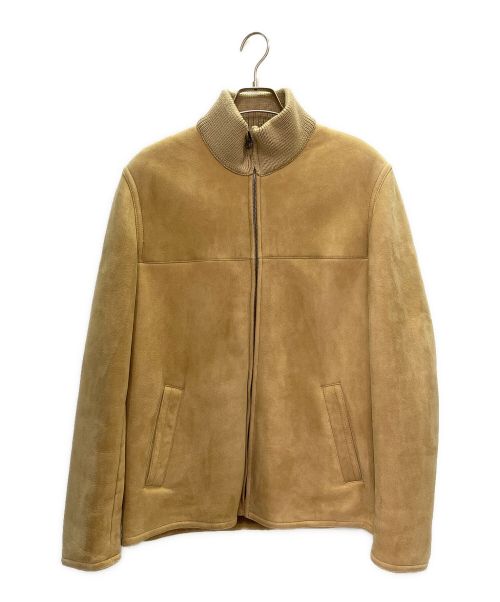 Salvatore Ferragamo（サルヴァトーレ フェラガモ）Salvatore Ferragamo (サルヴァトーレ フェラガモ) ムートンブルゾンジャケット ベージュ サイズ:48の古着・服飾アイテム