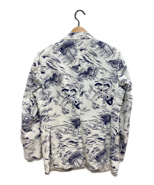 GUCCI（グッチ）GUCCI×Disney (グッチ×ディズニー) 総柄テーラードジャケット ホワイト サイズ:48の古着・服飾アイテム
