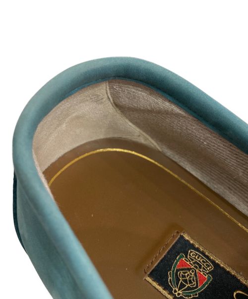 GUCCI（グッチ）GUCCI (グッチ) ヌバックビットローファー ブルー サイズ:6の古着・服飾アイテム