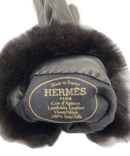 HERMES（エルメス）HERMES (エルメス) ケリーレザーグローブ ブラック サイズ:8の古着・服飾アイテム