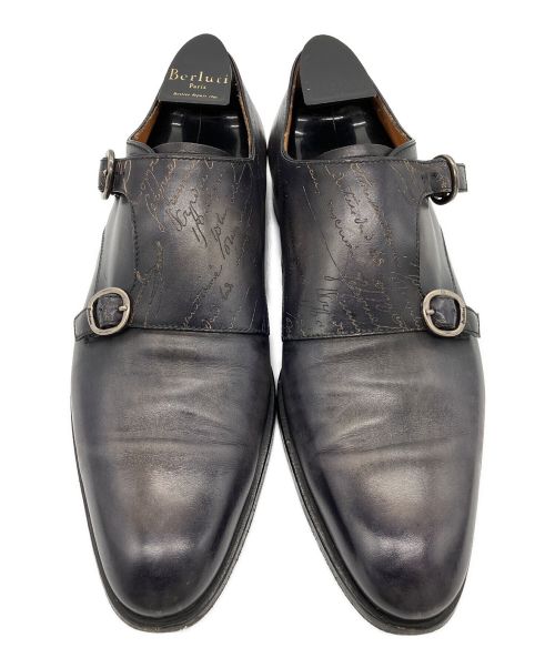 Berluti（ベルルッティ）Berluti (ベルルッティ) ダブルモンクトラップレザーシューズ ネイビー サイズ:7 1/2の古着・服飾アイテム