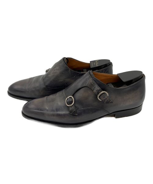 Berluti（ベルルッティ）Berluti (ベルルッティ) ダブルモンクトラップレザーシューズ ネイビー サイズ:7 1/2の古着・服飾アイテム