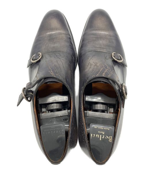 Berluti（ベルルッティ）Berluti (ベルルッティ) ダブルモンクトラップレザーシューズ ネイビー サイズ:7 1/2の古着・服飾アイテム