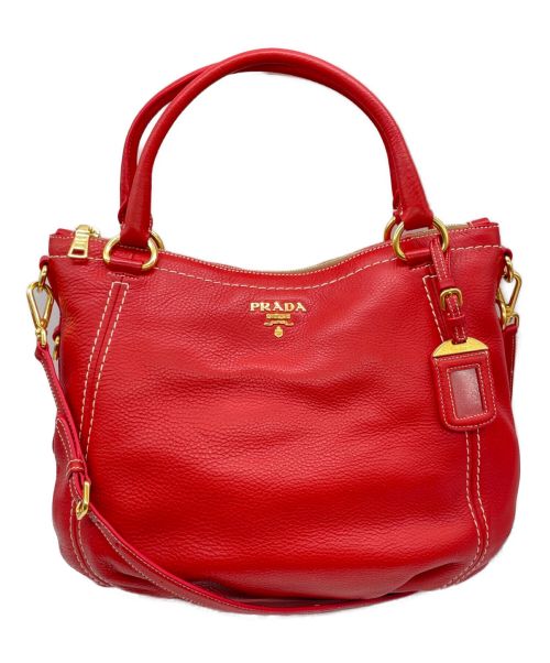 PRADA（プラダ）PRADA (プラダ) 2WAYトートバッグ レッド サイズ:-の古着・服飾アイテム