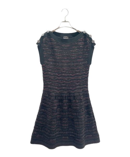 CHANEL（シャネル）CHANEL (シャネル) ニットワンピース ブラック サイズ:34の古着・服飾アイテム
