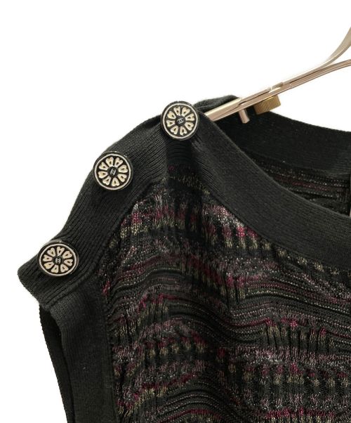 CHANEL（シャネル）CHANEL (シャネル) ニットワンピース ブラック サイズ:34の古着・服飾アイテム