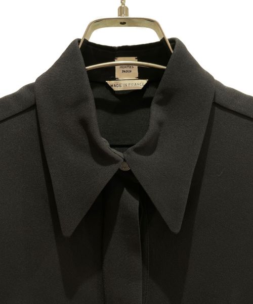 HERMES（エルメス）HERMES (エルメス) シルクドレスワンピース ブラック サイズ:36の古着・服飾アイテム