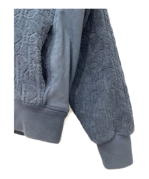 Christian Dior（クリスチャン ディオール）Christian Dior (クリスチャン ディオール) オブリーク テリーコットン ジャカードパイルパーカー ネイビー サイズ:Lの古着・服飾アイテム