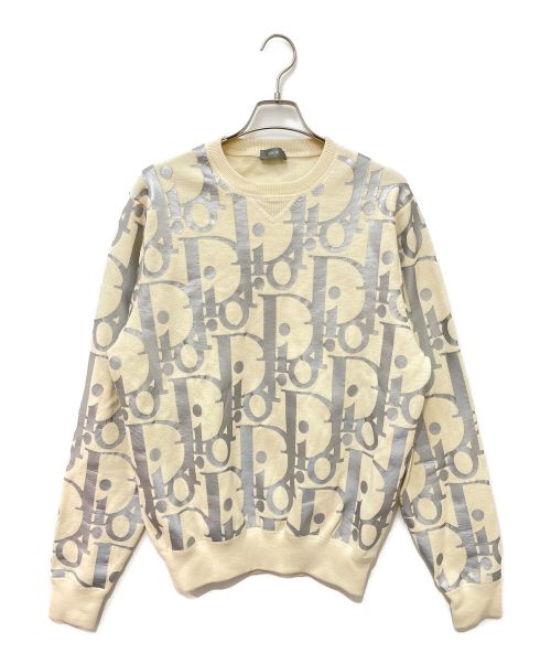 Christian Dior（クリスチャン ディオール）Christian Dior (クリスチャン ディオール) 21SS リフレクティブオブリークオーバーサイズニット ベージュ サイズ:Lの古着・服飾アイテム