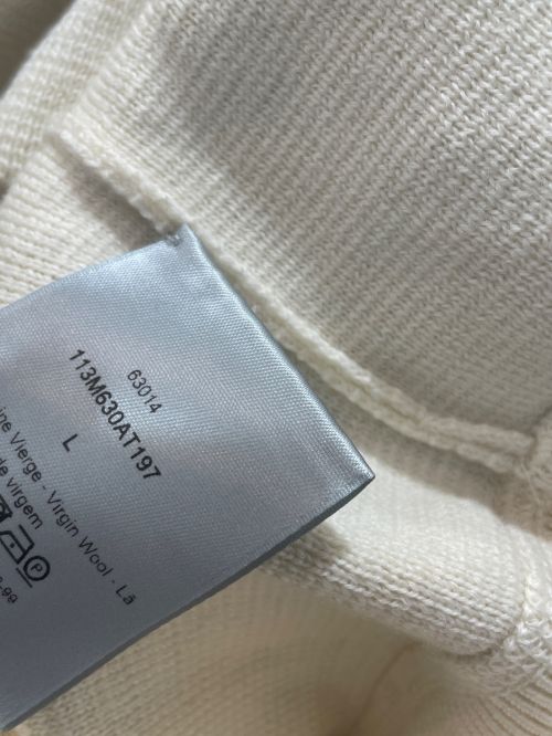 Christian Dior（クリスチャン ディオール）Christian Dior (クリスチャン ディオール) 21SS リフレクティブオブリークオーバーサイズニット ベージュ サイズ:Lの古着・服飾アイテム