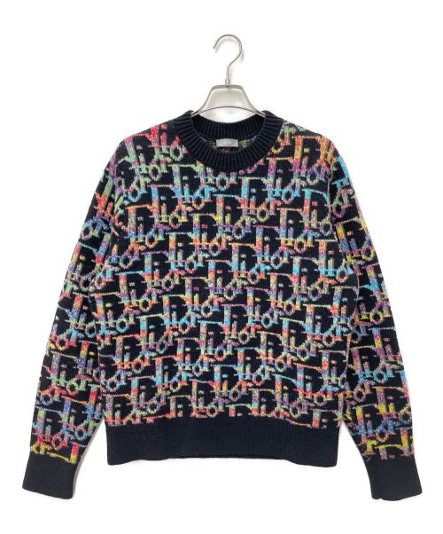 Christian Dior（クリスチャン ディオール）Christian Dior (クリスチャン ディオール) 21AW オブリークウールジャガードニットセーター ブラック サイズ:Mの古着・服飾アイテム