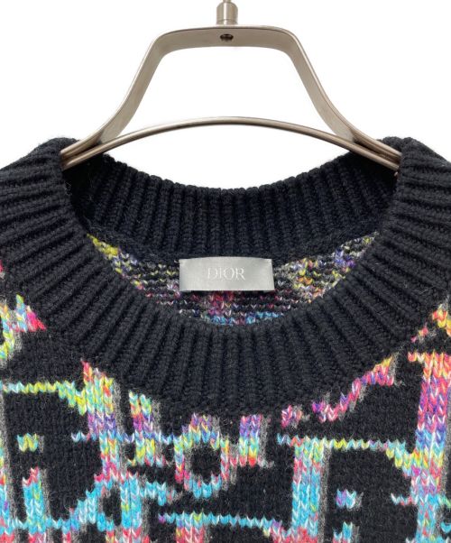 Christian Dior（クリスチャン ディオール）Christian Dior (クリスチャン ディオール) 21AW オブリークウールジャガードニットセーター ブラック サイズ:Mの古着・服飾アイテム