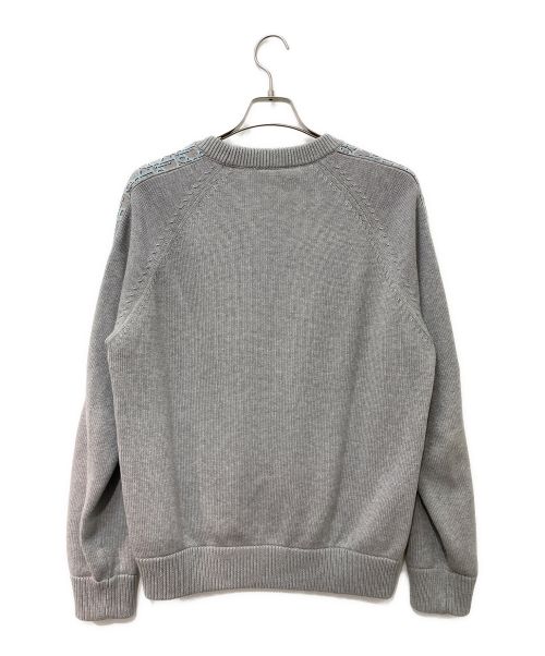 Christian Dior（クリスチャン ディオール）Christian Dior (クリスチャン ディオール) オブリーク コットン×シルク ニット ライトグレー サイズ:Lの古着・服飾アイテム