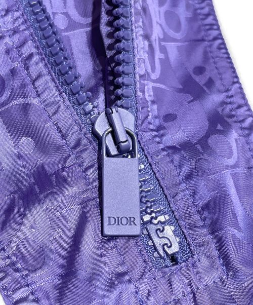 Christian Dior（クリスチャン ディオール）Christian Dior (クリスチャン ディオール) 21SS トロッター柄フード ハーフジップパーカー ホワイト×パープル サイズ:Lの古着・服飾アイテム