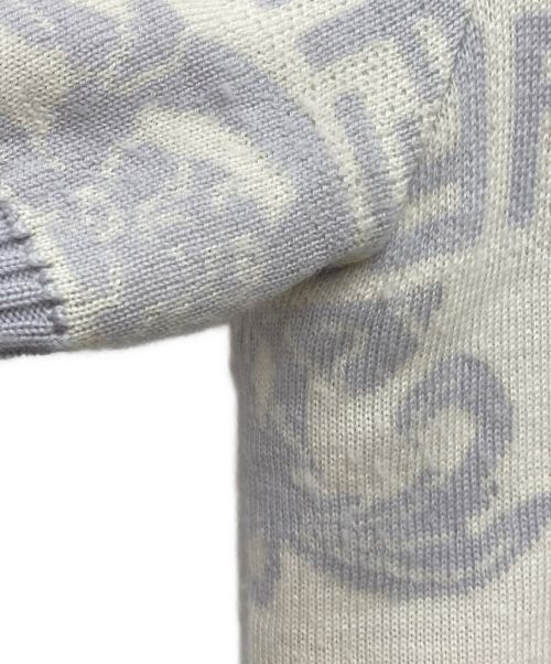 FENDI（フェンディ）FENDI×VERSACE (フェンディ×ベルサーチ) 22SS FFロゴ半袖ニット ホワイト×グレー サイズ:50の古着・服飾アイテム