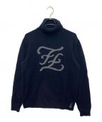 FENDIフェンディ）の古着「FFカシミヤタートルニット」｜ネイビー