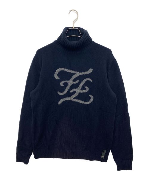 FENDI（フェンディ）FENDI (フェンディ) FFカシミヤタートルニット ネイビー サイズ:52の古着・服飾アイテム
