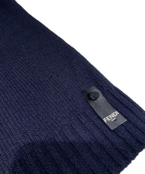 FENDI（フェンディ）FENDI (フェンディ) FFカシミヤタートルニット ネイビー サイズ:52の古着・服飾アイテム