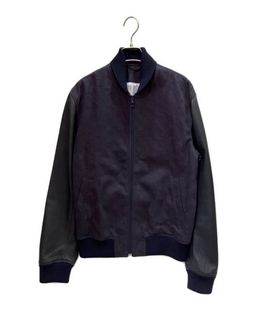LOUIS VUITTON（ルイ ヴィトン）LOUIS VUITTON (ルイ ヴィトン) レザー切替モノグラムデニムブルゾン ネイビー サイズ:44の古着・服飾アイテム
