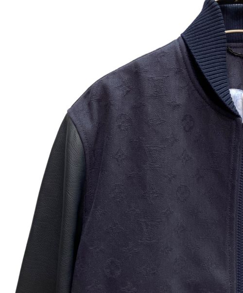 LOUIS VUITTON（ルイ ヴィトン）LOUIS VUITTON (ルイ ヴィトン) レザー切替モノグラムデニムブルゾン ネイビー サイズ:44の古着・服飾アイテム