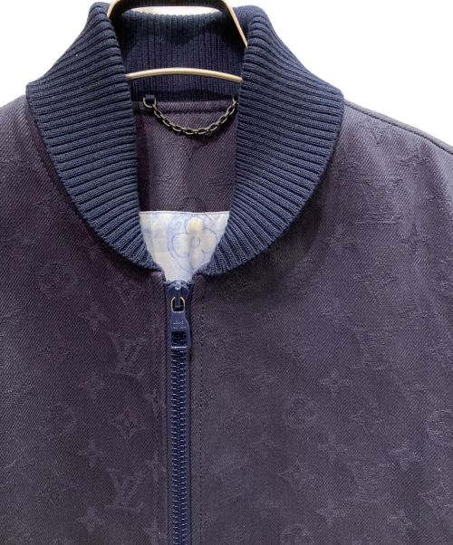 LOUIS VUITTON（ルイ ヴィトン）LOUIS VUITTON (ルイ ヴィトン) レザー切替モノグラムデニムブルゾン ネイビー サイズ:44の古着・服飾アイテム