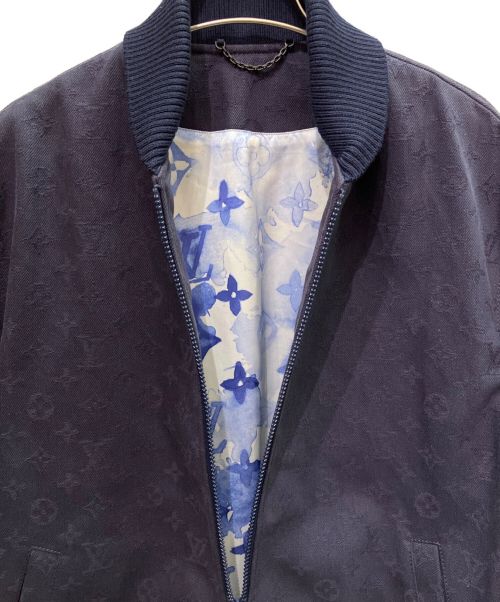 LOUIS VUITTON（ルイ ヴィトン）LOUIS VUITTON (ルイ ヴィトン) レザー切替モノグラムデニムブルゾン ネイビー サイズ:44の古着・服飾アイテム