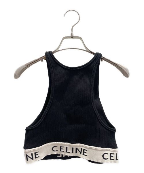 CELINE（セリーヌ）CELINE (セリーヌ) リブロゴベアトップ ブラック サイズ:Mの古着・服飾アイテム