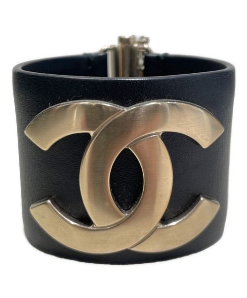 CHANEL（シャネル）CHANEL (シャネル) ココマークレザーバングル ブラック サイズ:15の古着・服飾アイテム