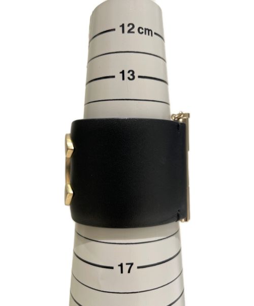 CHANEL（シャネル）CHANEL (シャネル) ココマークレザーバングル ブラック サイズ:15の古着・服飾アイテム