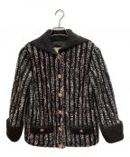 GUCCIグッチ）の古着「ウールモヘアカーディガン」｜ブラック×ホワイト