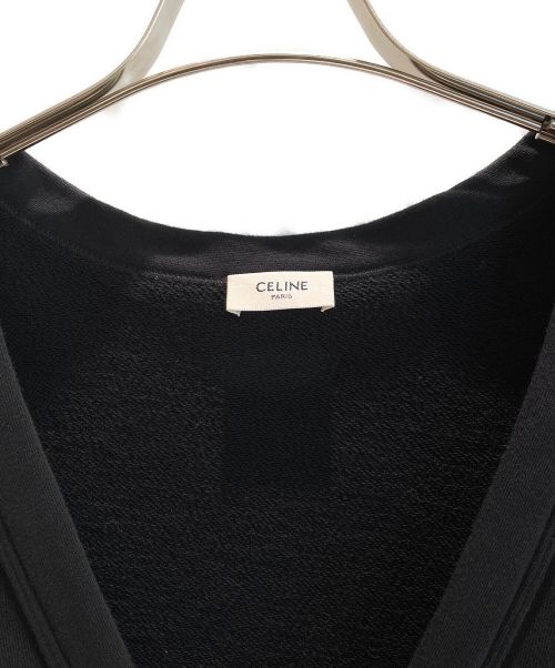 CELINE（セリーヌ）CELINE (セリーヌ) バックロゴオーバーサイズカーディガン ブラック サイズ:Mの古着・服飾アイテム