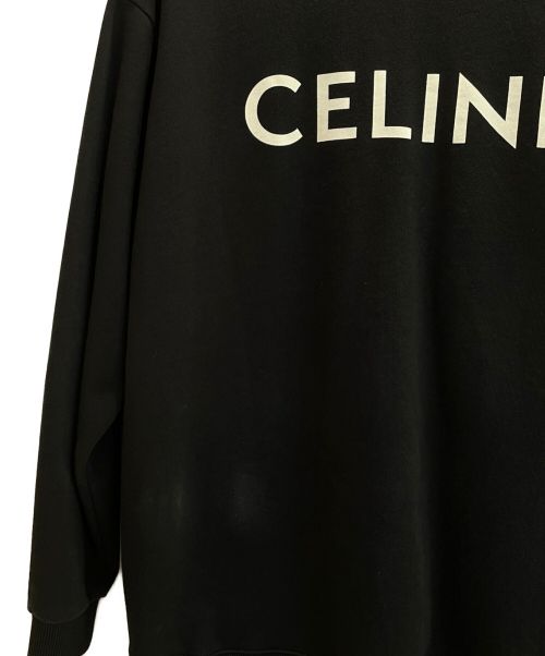 CELINE（セリーヌ）CELINE (セリーヌ) バックロゴオーバーサイズカーディガン ブラック サイズ:Mの古着・服飾アイテム