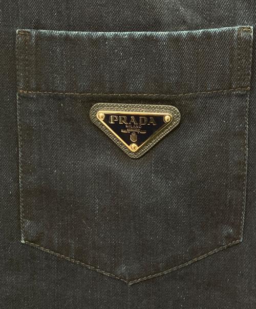 PRADA（プラダ）PRADA (プラダ) ロゴプレートデニムシャツ インディゴ サイズ:39の古着・服飾アイテム