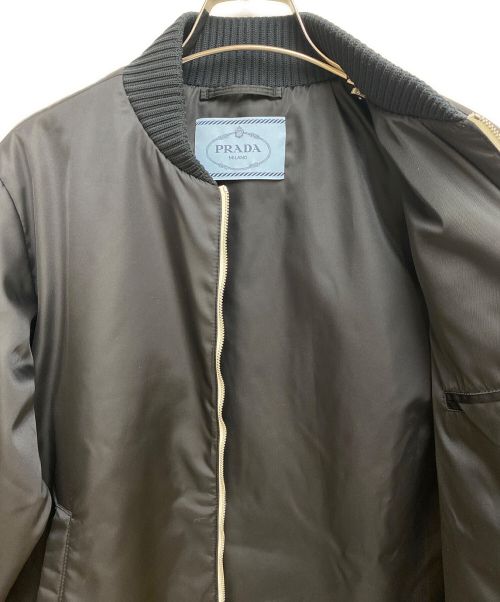 PRADA（プラダ）PRADA (プラダ) ロゴプレートナイロンジャケット ブラック サイズ:38の古着・服飾アイテム