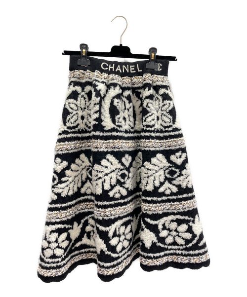 CHANEL（シャネル）CHANEL (シャネル) ノルディックウエストロゴスカート ホワイト×ブラック サイズ:36の古着・服飾アイテム
