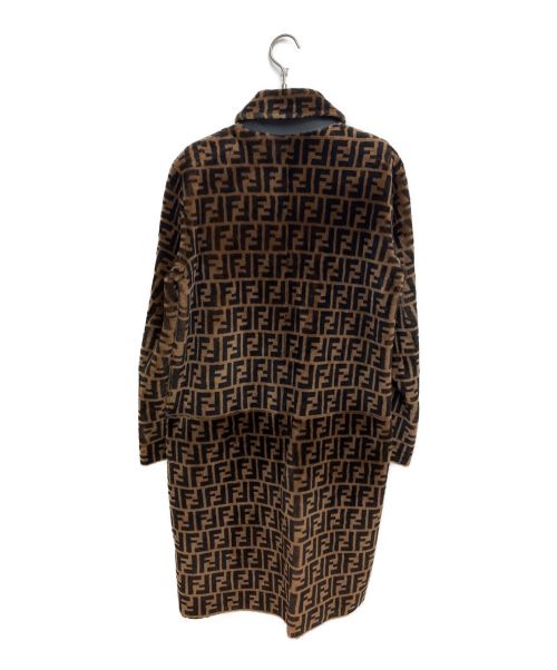 FENDI（フェンディ）FENDI (フェンディ) FFロゴムートンコート ブラウン×ブラック サイズ:36の古着・服飾アイテム