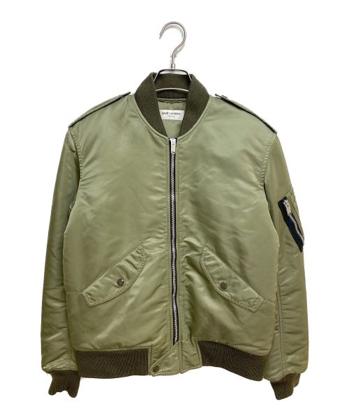 Saint Laurent Paris（サンローランパリ）Saint Laurent Paris (サンローランパリ) CLASSIC BOMBER JACKET カーキ サイズ:48の古着・服飾アイテム