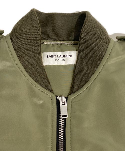 Saint Laurent Paris（サンローランパリ）Saint Laurent Paris (サンローランパリ) CLASSIC BOMBER JACKET カーキ サイズ:48の古着・服飾アイテム