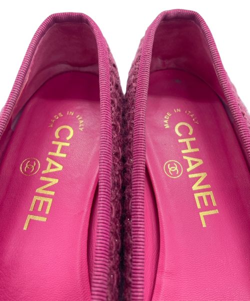 CHANEL（シャネル）CHANEL (シャネル) ツイードパンプス G02819 ピンク×ブラック サイズ:35 1/2の古着・服飾アイテム