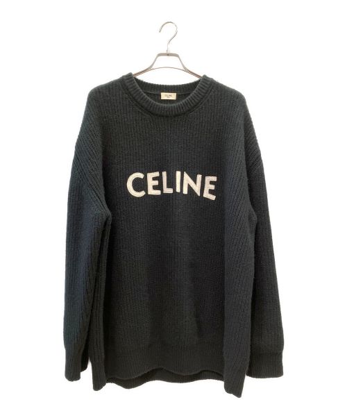 CELINE（セリーヌ）CELINE (セリーヌ) アンゴラ混ロゴニット ブラック サイズ:Lの古着・服飾アイテム