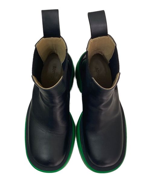 BOTTEGA VENETA（ボッテガベネタ）BOTTEGA VENETA (ボッテガベネタ) フラッシュサイドゴアブーツ ブラック×グリーン サイズ:36の古着・服飾アイテム