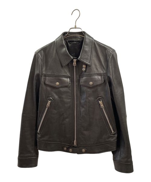 TOM FORD（トムフォード）TOM FORD (トムフォード) シングルレザージャケット ブラック サイズ:48の古着・服飾アイテム