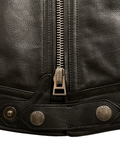 TOM FORD（トムフォード）TOM FORD (トムフォード) シングルレザージャケット ブラック サイズ:48の古着・服飾アイテム