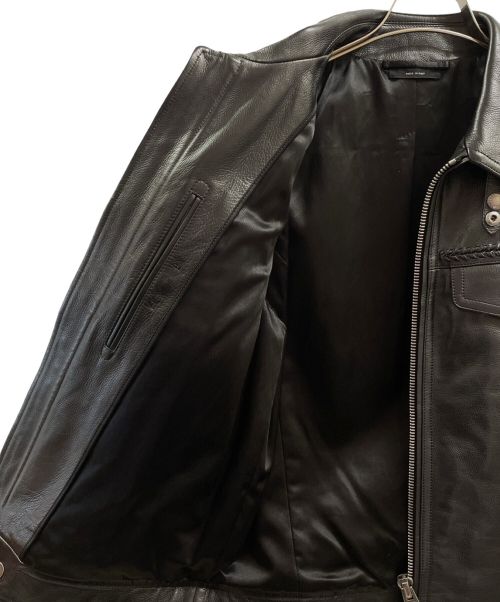 TOM FORD（トムフォード）TOM FORD (トムフォード) シングルレザージャケット ブラック サイズ:48の古着・服飾アイテム
