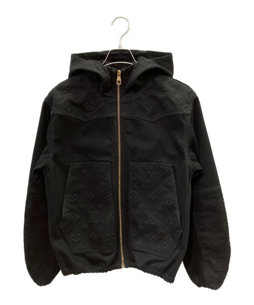 LOUIS VUITTON（ルイ ヴィトン）LOUIS VUITTON (ルイ ヴィトン) モノグラムディテールフーデッドデニムジャケット ブラック サイズ:46の古着・服飾アイテム