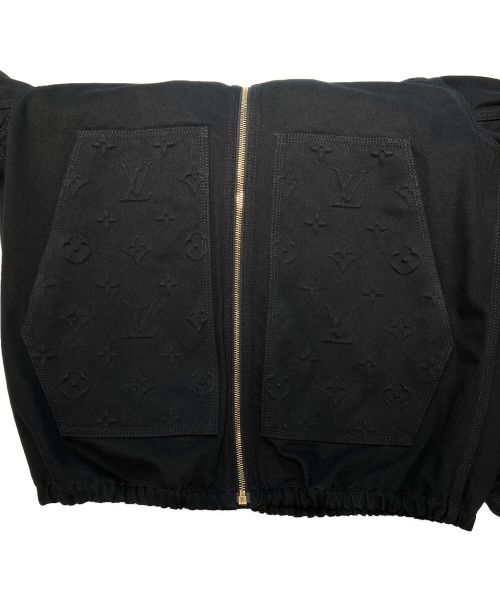 LOUIS VUITTON（ルイ ヴィトン）LOUIS VUITTON (ルイ ヴィトン) モノグラムディテールフーデッドデニムジャケット ブラック サイズ:46の古着・服飾アイテム