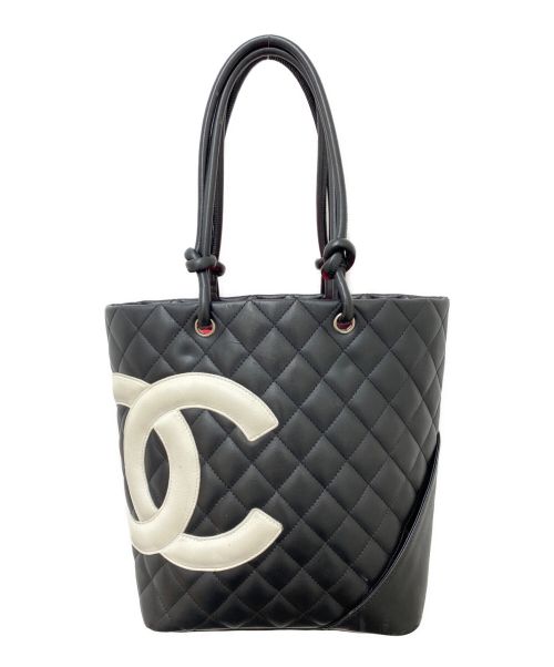 CHANEL（シャネル）CHANEL (シャネル) カンボントートバッグ ブラック×ホワイト サイズ:-の古着・服飾アイテム