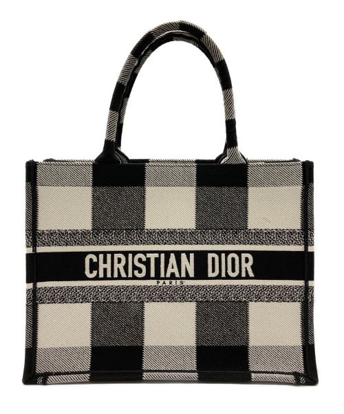 Christian Dior（クリスチャン ディオール）Christian Dior (クリスチャン ディオール) ブックトートバッグ ブラック×ホワイト サイズ:ミディアムの古着・服飾アイテム